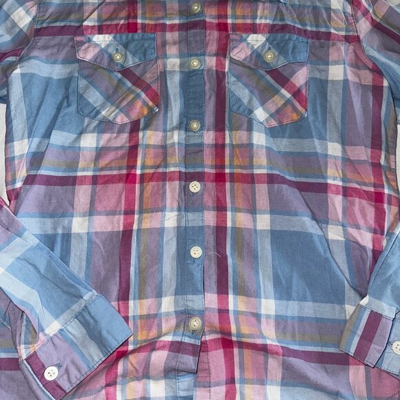 Cherokee Girls Plaid Button Down Shirt Multicolor Long Sleeve XL 14/16-A353 - Picture 4 of 4
